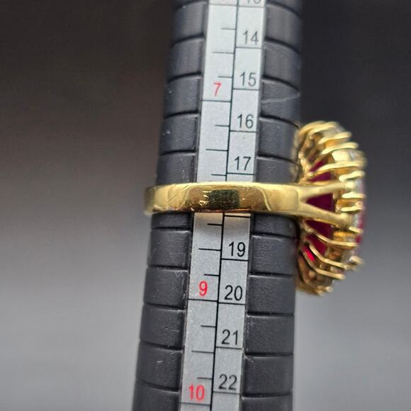 JBK Jacqueline Kennedy Ruby Ring 925 Size 8 Sterling Silver - Picture 4 of 10